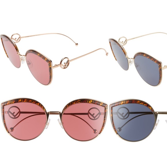 FENDI 58mm Metal Butterfly Sunglasses - Picture 1 of 10